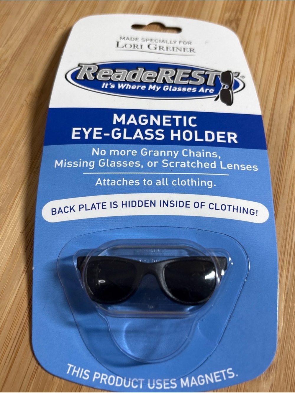 ReadeRest Magnetic Eye Glass Holder Classic Black Fits All Glasses USA
